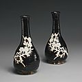 Two 'Jizhou' 'Prunus' bottle vases, Southern Song dynasty