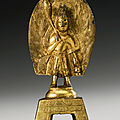 An important gilt-bronze votive stele of guanyin, northern wei dynasty, dated 484 ad
