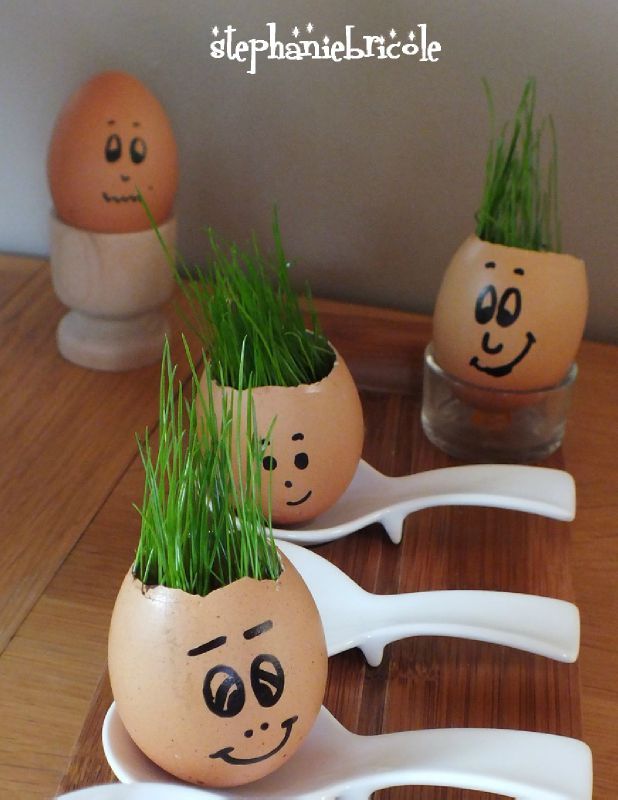 Idée pour Pâques (avec les enfants ou pas !) : un œuf « herbe » ou un oeuf  gazon ! - Stéphanie bricole