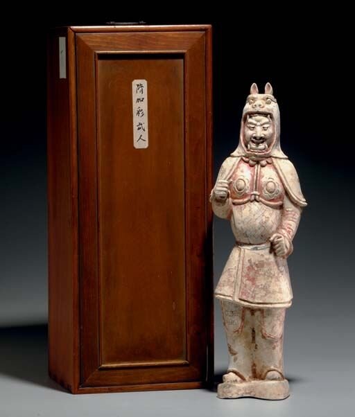 A_painted_pottery_figure_of_a_soldier__Sui_early_Tang_dynasty__6th_7th_century