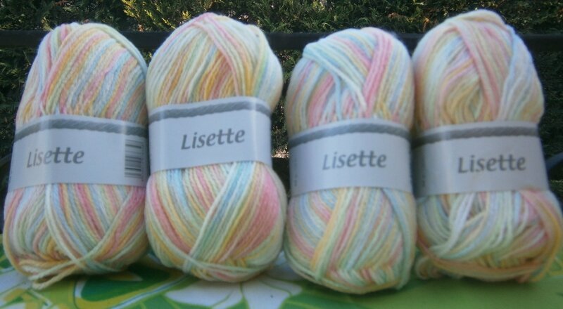 Lot de 4 pelotes laine layette Lisette - Le grenier à pelotes