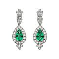 Emerald & diamond pendant earrings