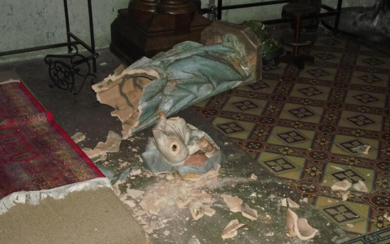 la vierge et l'enfant datant du xix siecle pulvérisée eb kl'eglise st nicolas