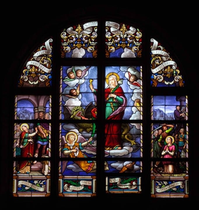 Verrière de la vie de sainte Marguerite d'Antioche Guérande