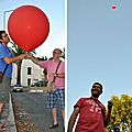 Photos ovni elne : reconstitution avec un ballon gonflé à l'hélium