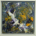 La force de vie, acryl 2023, N°230, 30X30, cadre blanc