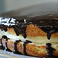 Boston cream pie- gâteau boston-bostońskie ciasto przekładane