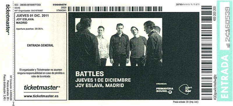 J'ai Perdu La Tete Et Le Chemin De Ma Maison Battles - Jeudi 1er Décembre 2011 - Joy Eslava (Madrid) - Play It Loud