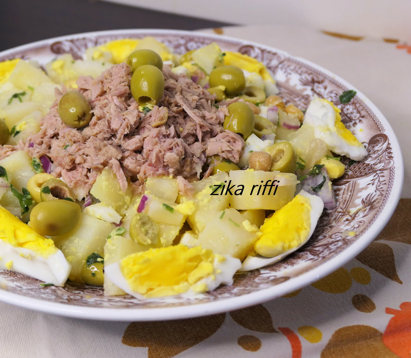 salade portugaise- pomme de terre- pois chiche-thon-06