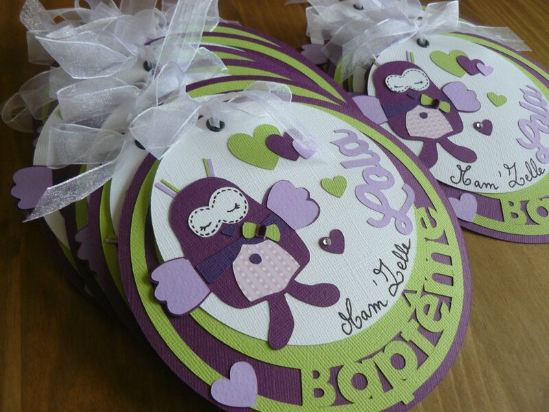 Invitation à un baptême "mam' zelle Lola" La boite à bidules des