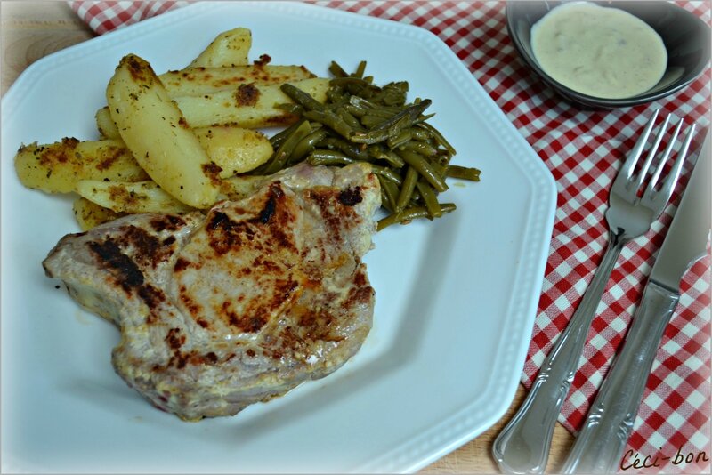 Côte de porc moutarde-cidre plancha