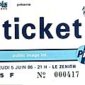 Public image ltd. - jeudi 5 juin 1986 - le zénith (paris)