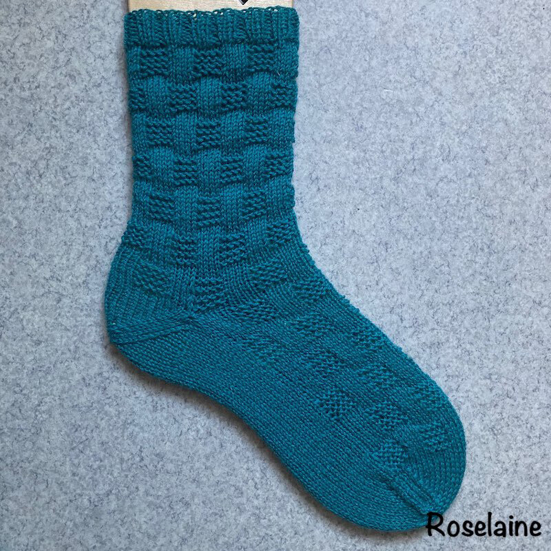 Roselaine Chaussettes Motif Bleu Tricot Socks 2