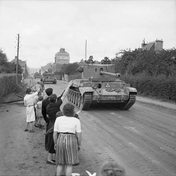 Challenger_and_Cromwell_tanks_Flers_Aug_1944_IWM_B_9331