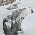 crevasse sur le glacier du Yala pic
