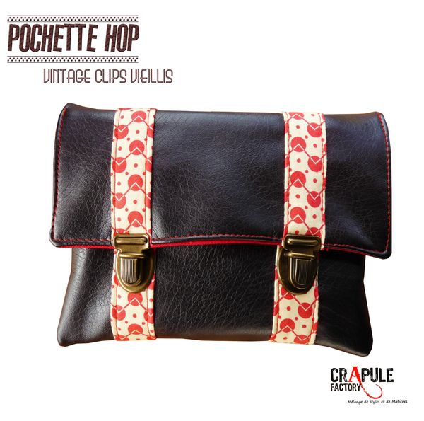 pochette hop marron 2 clips 2