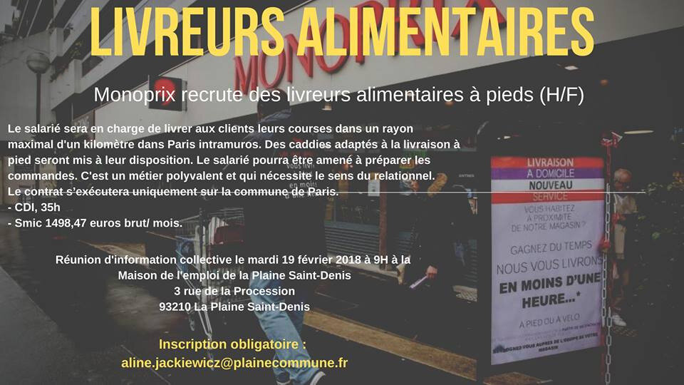 Offre D Emploi Livreurs Alimentaires Infoquale 93 D1