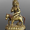 Divinité cavalière, art sino-tibétain, ca 18°-19° siècle