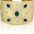Buccellati.. an important emerald and diamond gold cuff bracelet