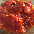 Gourmandises des vacances- salade de poivrons grillés à la tomate (une sorte de méchouia)