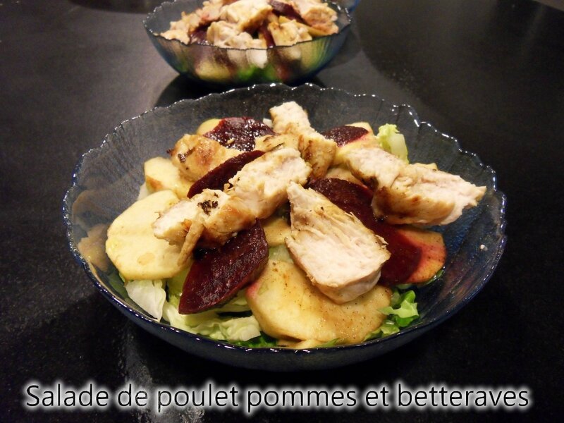 salade de poulet pommes et betterave