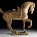 Chinesisches terracotta-pferd china, tang-dynastie, 618 - 907 n. chr