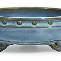 A rare 'Jun' narcissus bowl, early Ming dynasty