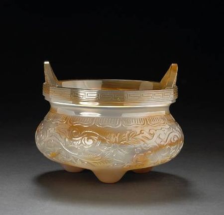 A_Peking_glass_tripod_censer_simulating_agate