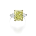 Fancy intense yellow diamond ring