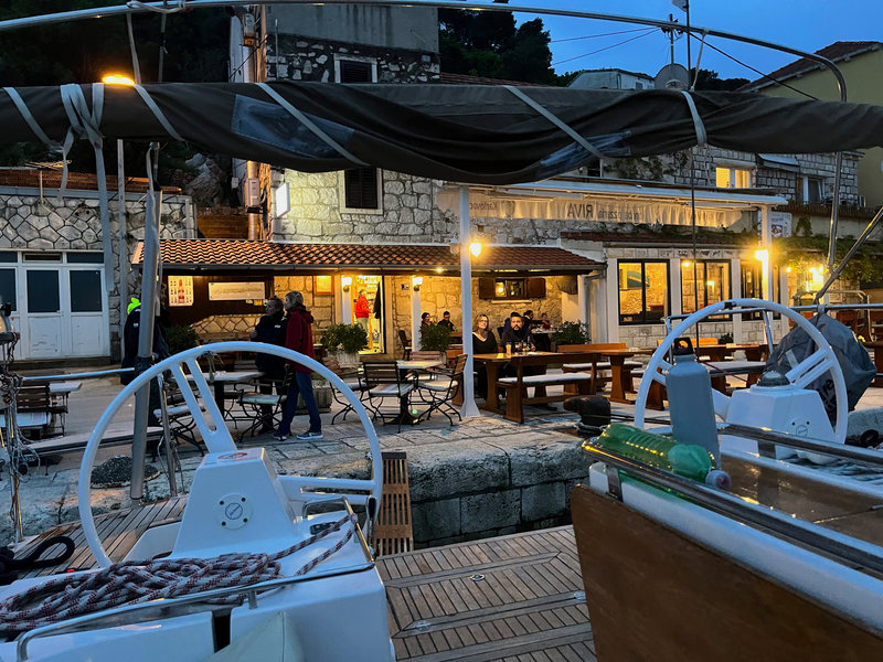 Sobra (Mljet), dîner à la Konoba Riva, 25 avril 2023