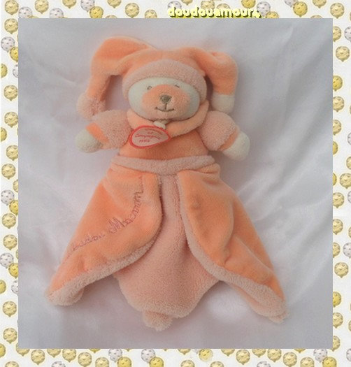 Doudou Peluche Ours Mandarine Orange Douceur Macaron Doudou Et Compagnie