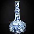 A fine blue and white bottle vase, transitional period, ca. 1650
