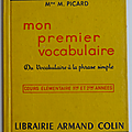 Livre de cours ... mon 1er vocabulaire (1956) * armand colin 