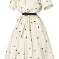A white spotted silk day dress. Eisa, circa 1950-55. Image 2009 