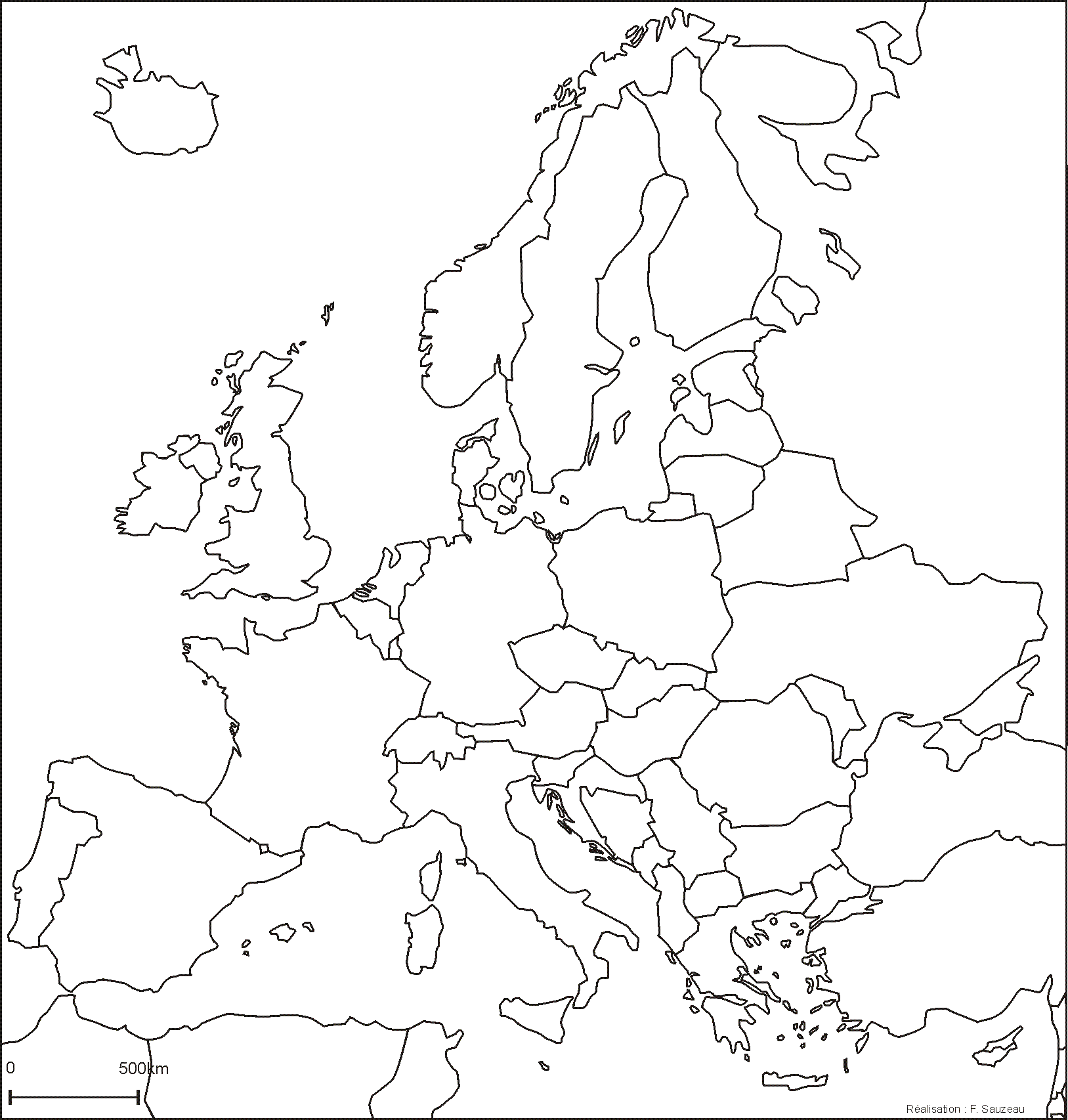Carte Vierge A3 Europe