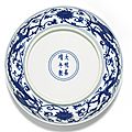 A blue and white ‘Dragon’ dish, Jiajing mark and period