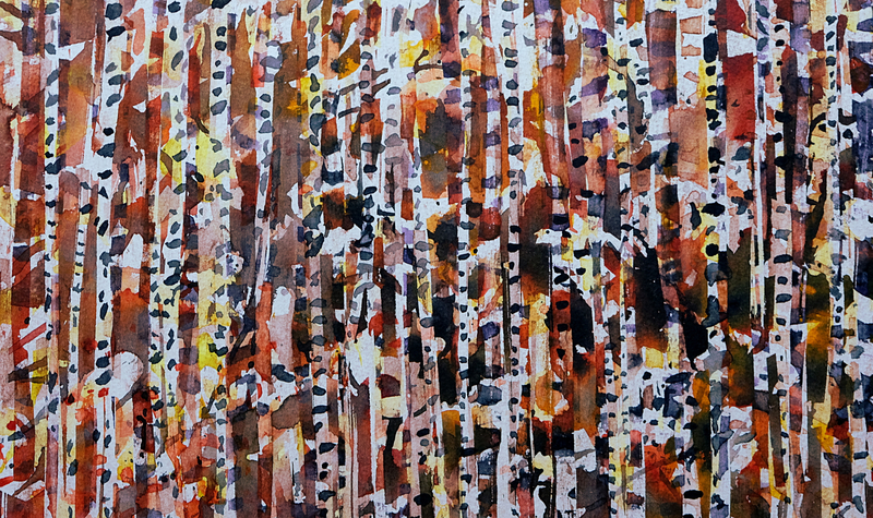 foret dominante rouge aquarelle mai 2018