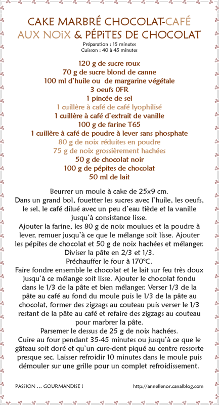 Cake marbré chocolat-café aux noix & pépites de chocolat_fiche