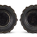 A pair of black lacquer dishes, song dynasty (960-1279)