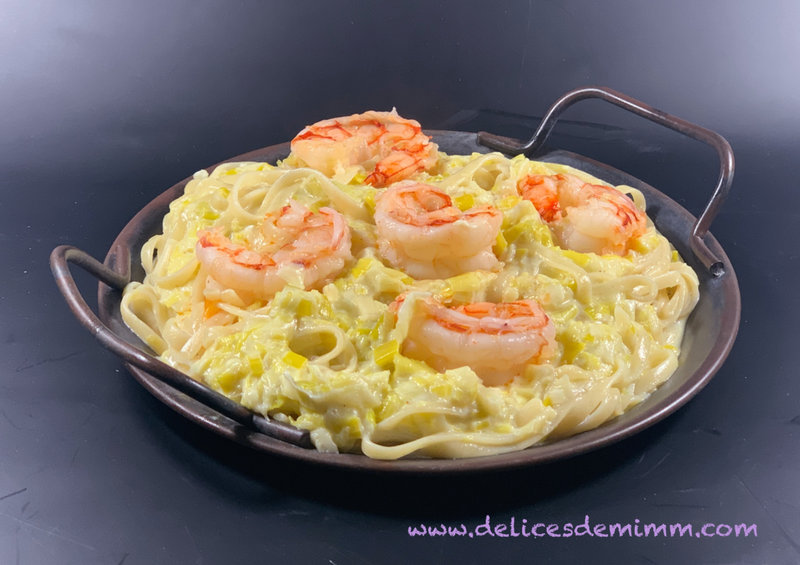 Linguine aux scampis et aux poireaux 3