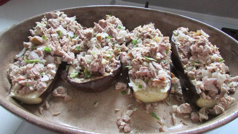 aubergines farcies hachis de rouelle de porc fermier et raclette 014