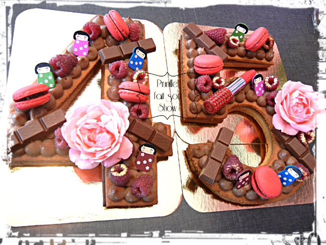 Number cake - 45 - girly and chocolate - Prunille fait son show...