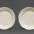 A small pair of Ding foliate-rim dishes, Northern Song-Jin dynasty (960-1234)