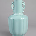 A fine and superb ru-type handled vase, seal mark and period of qianlong (1736-1795)