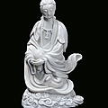 A blanc de chine porcelain guanyin, china, dehua, end 17th century