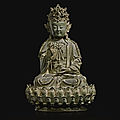 A finely cast gilt-bronze figure of guanyin, ming dynasty, 17th century