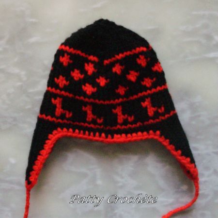 Bonnet péruvien Pullip noir-rouge + écharpe (1)