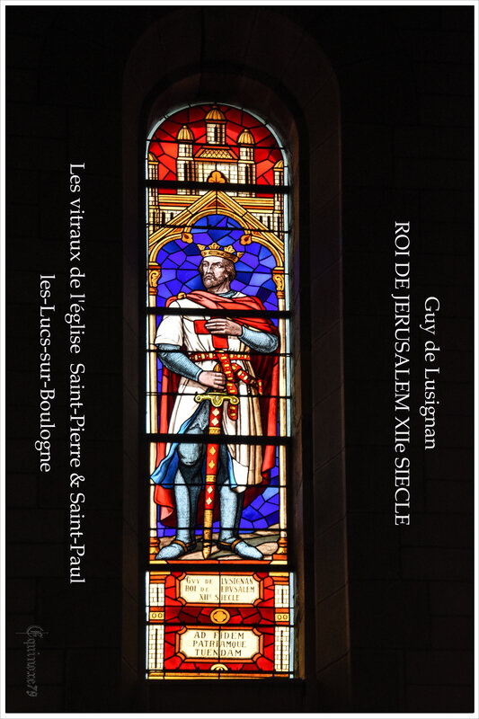 Guy de Lusignan Roi de Jérusalem vitraux les Lucs sur Boulogne