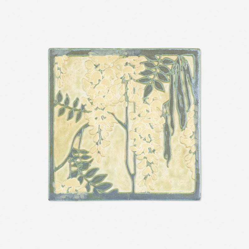 142_1_early_20th_century_design_may_2021_adelaide_robineau_rare_wisteria_tile__rago_auction