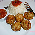 Boulettes de cabillaud a la sauce tomate au cajun
